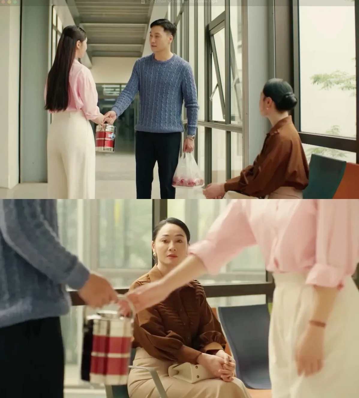 Sự dịu dàng của Thương khi chăm sóc mẹ Lâm đã trở thành cầu nối cho tình cảm của cả hai